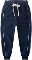 👖 kisbini boys' cotton elastic sweatpants - optimal children's clothing for pants logo