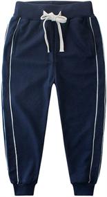 img 4 attached to 👖 KISBINI Boys' Cotton Elastic Sweatpants - Optimal Children's Clothing for Pants