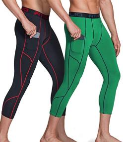 img 3 attached to Performance-Enhancing ATHLIO Compression Athletic Leggings: Optimal Running Men's Clothing for Active Individuals