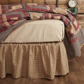 img 1 attached to 🛏️ Enhance Your Queen Bed with VHC Brands Millsboro Bed Skirt 60x80x16 - Rustic Country Tan Accessory