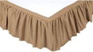 🛏️ enhance your queen bed with vhc brands millsboro bed skirt 60x80x16 - rustic country tan accessory logo
