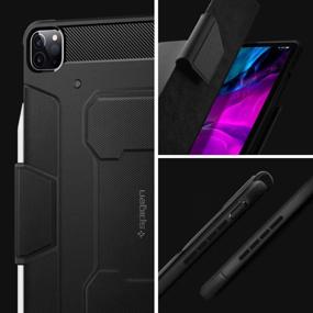 img 2 attached to Spigen Rugged Armor Pro iPad Pro 12.9 Case 2020 & 2018 + Pencil Holder - Black