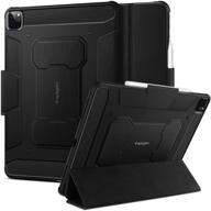 spigen rugged armor pro ipad pro 12.9 case 2020 & 2018 + pencil holder - black logo