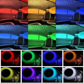 img 3 attached to 💫 AMKI RGBW LED Fiber Optic Star Ceiling Kit - 16W, APP Control, Music Sync Lighting, Sound Sensor, 28 Keys Remote, 9.8ft Long, 430PCS - for Car Use