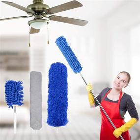 img 3 attached to 🧹 Cytheria Microfiber Duster Set: Extendable Feather Duster, 3 Heads, Mini-Duster - Perfect for Cleaning Dust, Cobwebs, Cars, Beds, and More