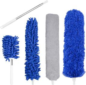 img 4 attached to 🧹 Cytheria Microfiber Duster Set: Extendable Feather Duster, 3 Heads, Mini-Duster - Perfect for Cleaning Dust, Cobwebs, Cars, Beds, and More