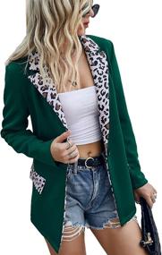img 4 attached to 🐆 Angashion Womens Casual Snakeskin Leopard Suiting & Blazers in Women's Clothing