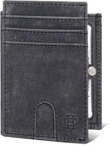 img 4 attached to 👝 Men's Leather Pocket Wallet - Sleek Minimalist Holder for Essential Accessories