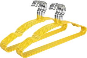 img 4 attached to 👕 TOPIA HANGER Yellow Non-Slip Plastic Hangers, Adult Space Saving Clothes Hangers with Metal & Plastic Coating, Pack of 20 Laundry Hangers, CT12Y