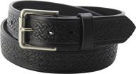 stylish men's black leather celtic belt: a must-have for men's accessories logo