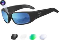 🕶️ water-resistant video sunglasses with 32gb storage, 1080 hd video camera, polarized uv400 safety lenses for xtreme sports logo