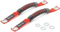 🔴 tactik 3-in-1 tactical grab handle pair, red - compatible with jeep wrangler jk 2007 to 2018 - install in windshield corners, sport bars, and front headrest posts - durable nylon with comfortable vinyl grips logo