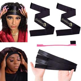 img 3 attached to 👶 Set of 5 Wig Edge Bands with Elasticity, Hair Edge Scarf and Hair Edge Brush for Baby Hair Styling, Non-Slip Hair Wrap Headband for Laying Baby Hair on Closure Frontal Wigs