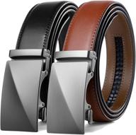 👔 stylish and durable leather ratchet click buckle: the perfect adjustable men's accessory for belts logo