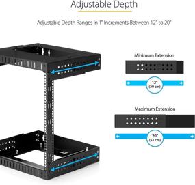 img 1 attached to 🔌 StarTech.com 15U 19" Wall Mount Network Rack: Adjustable Depth 12-20", Open Frame Server Room Rack with Cage Nuts & Screws (RK15WALLOA)
