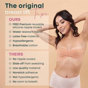 img 1 attached to 👙 Revolutionary Breast Lift Tape: Contour Lift & Fashion with Boobytape Bra Alternative – Perfect Body Tape for Lift, Push-up & Comfort in All Dress Types, Waterproof & Sweat-proof, Invisible Under Clothing