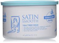 гладкая сатиновая воск из масла чайного дерева объемом 14 унций: натуральное средство для удаления волос с успокаивающими свойствами логотип
