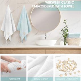 img 3 attached to 🛀 Highly Absorbent 2-Piece 100% Cotton Bath Towels – Luxurious 27"x54" Large Size, White Spa Towels for Bathroom – Premium Quality, Super Soft & Perfect for Daily Use