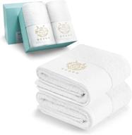 🛀 highly absorbent 2-piece 100% cotton bath towels – luxurious 27"x54" large size, white spa towels for bathroom – premium quality, super soft & perfect for daily use logo