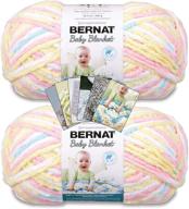 🧶 пряжа для пледа bernat baby blanket - большой моток (10,5 унций) - набор из 2 штук с выкройками - серия "топот ног логотип