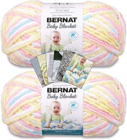 img 4 attached to 🧶 Пряжа для пледа Bernat Baby Blanket - большой моток (10,5 унций) - набор из 2 штук с выкройками - Серия "Топот ног