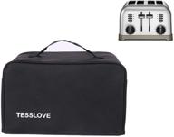 tesslove toaster dust cover - compatible with cuisinart 4 slice toaster - includes 2 pockets for jam spreader knife & toaster tongs - protects against water, dust, and fingerprints logo