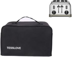 img 2 attached to TESSLOVE Toaster Dust Cover - Compatible with Cuisinart 4 Slice Toaster - Includes 2 Pockets for Jam Spreader Knife & Toaster Tongs - Protects Against Water, Dust, and Fingerprints