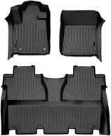 🚗 enhance your toyota tundra's interior with smartliner custom floor mats 2 row liner set - black (2014-2021 toyota tundra crewmax cab)! logo