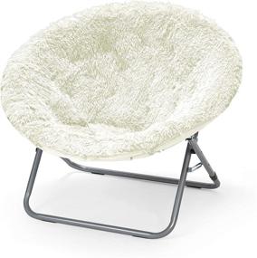 img 2 attached to Chic and Cozy: Urban Shop Oversized Mongolian Faux Fur Saucer Chair in White