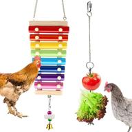 🐔 enhance your flock's entertainment and nutrition with vehomy chicken xylophone toy and vegetable hanging feeder combo - set of 2 logo