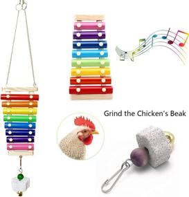 img 1 attached to 🐔 Enhance Your Flock's Entertainment and Nutrition with Vehomy Chicken Xylophone Toy and Vegetable Hanging Feeder Combo - Set of 2