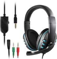 🎧 dakuan 3.5mm gaming headset over ear with mic, volume control | compatible with laptop, pc, ps4, xbox one controller | bonus: extra 3.5mm adapter | noise isolating headphone логотип