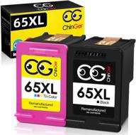 high-quality chinger remanufactured ink cartridge: compatible with 🖨️ hp deskjet 3755/3758/2655 and more (1 black, 1 tri-color) logo