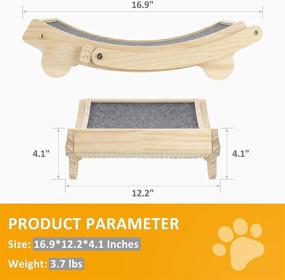 img 1 attached to CatRomance Cat Scratcher, Double-Sided Cat Scratch Pad with Sisal and Carpet, Durable 3 in 1 Reversible Ramp and Curved Design for Indoor Cats, Furniture Protection