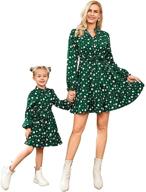 family matching clothes: green love print long sleeve short dress set by popreal mommy and me outfits logo