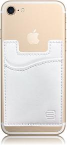 img 3 attached to 📱 CardBuddy Deluxe: White Leather Stick-On Wallet for iPhone & Android Smartphones - Convenient Credit Card Holder