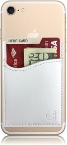 img 4 attached to 📱 CardBuddy Deluxe: White Leather Stick-On Wallet for iPhone & Android Smartphones - Convenient Credit Card Holder