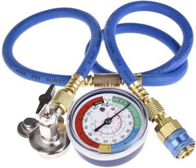 img 4 attached to 🚗 BELEY Automotive A/C Refrigerant/Freon Can Tap Charging Hose Kit with Pressure Gauge for Home & Car Air Conditioning - R134A R22 R12 Compatible