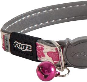 img 2 attached to 🦋 ROGZ CB09-K Glow in the Dark Reflective Cat Collar- Adjustable Pink Butterfly Design with Breakaway Clip and Bell