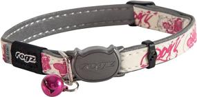 img 3 attached to 🦋 ROGZ CB09-K Glow in the Dark Reflective Cat Collar- Adjustable Pink Butterfly Design with Breakaway Clip and Bell