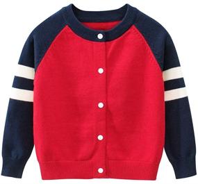 img 1 attached to 👕 Vivobiniya Baby Girl Cardigan and Toddler Boy Knit Sweater - Adorable Unisex Sweaters for Stylish Kids