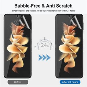 img 1 attached to 📱Защитная пленка для экрана Galaxy Z Flip 3 с полным покрытием - набор из 5 штук HD TPU пленок с задней крышкой - защита от царапин и пузырей