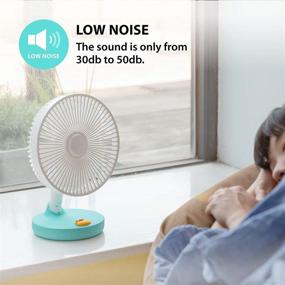 img 2 attached to 🦆 Portable Desk Fan with Built-in Battery - Bone USB Fan 2000mAh, Foldable Table Fan with 180° Rotation, 3 Wind Speed Levels, Strong Airflow and Quiet Operation for Home, Office, Outdoor, and Travel (Patti Duck)