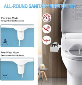 img 3 attached to Enhanced Bidet Toilet Seat Attachment: Non-Electric Self-Cleaning with Adjustable Temperature and Dual Nozzles – Hot & Cool Water for Comfortable Hygiene (Black/White)