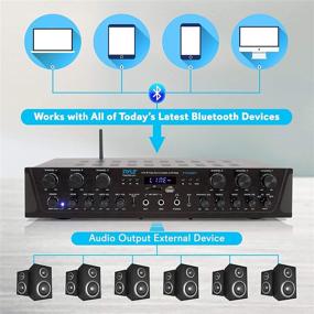 img 1 attached to Pyle PTA66BT.5 - 6 Channel 600W Wireless Home Audio Amplifier System with Bluetooth, LCD Display, FM Radio, and More!