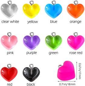 img 3 attached to 🍬 Gummy Heart Charms Pendant - Colorful Love Heart Candy Valentine's Day - Keychains, Necklace, Earring for DIY Jewelry Crafts Supplies