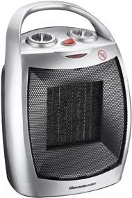 img 4 attached to Portable Space Heater by Homeleader, Electric Heater with Thermostat, Ceramic 🔥 Small Heater for Home and Office, Carrying Handle and Tip Over Switch, 750W/1500W