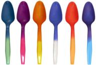 color changing reusable mood spoons: set of 24, assorted colors. bpa free, reacts to cold food, perfect for ice cream - made in usa logo