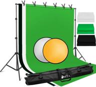 lomtap backdrop support stand kit: adjustable 6.5ftx9.8ft green screen background system with 2 in1 reflector, 6 clips & carry bag for studio photography & video shooting logo