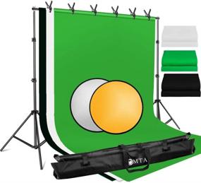 img 4 attached to Lomtap Backdrop Support Stand Kit: Adjustable 6.5ftx9.8ft Green Screen Background System with 2 in1 Reflector, 6 Clips & Carry Bag for Studio Photography & Video Shooting